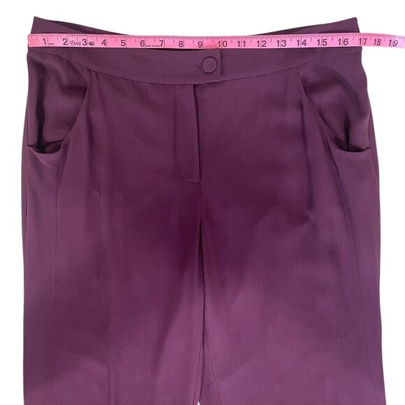 Eileen Fisher Silk Georgette Crepe Trouser Pants Straight Leg Medium Minimalist - Picture 6 of 12